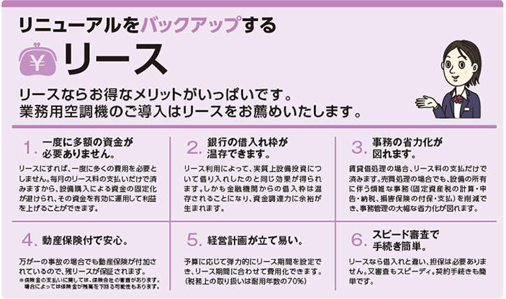 リニューアルをバックアップするリース